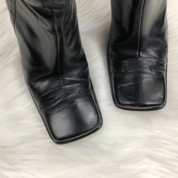 Browns Square Toe Boots Clear Heel - Picture 3 of 10